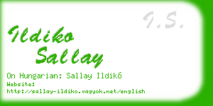 ildiko sallay business card